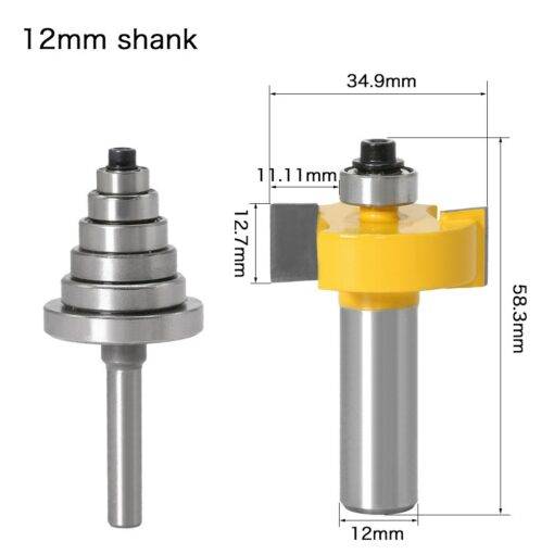 1-2-12mm-Shank-Rabbet-Router-Bit-with-6-Bearings-Set
