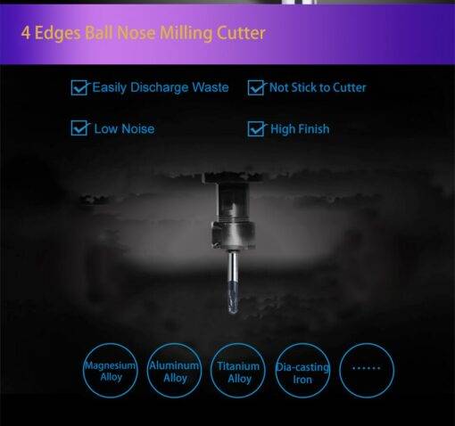 4-Edges-Ball-Nose-Metal-Milling-Cutter-Tiain-Coated-Tungsten-Steel-Router-Bit