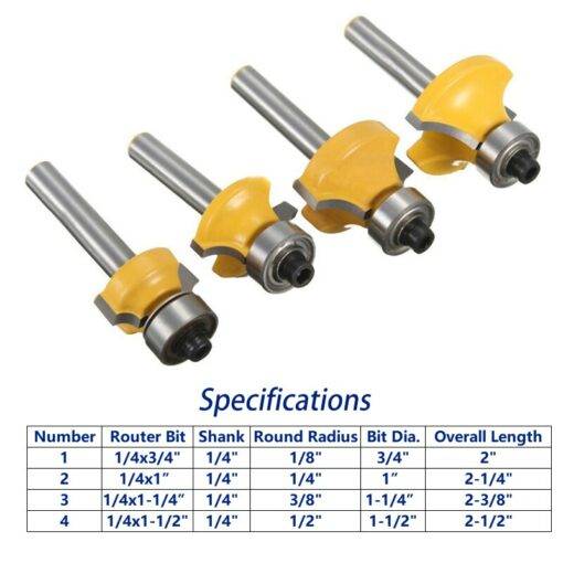 6-35mm-1-4-Shank-Ogee-Fillet-Edging-Double-Molding-Router-Bit-Wood-Drawer-Cabinet-Door