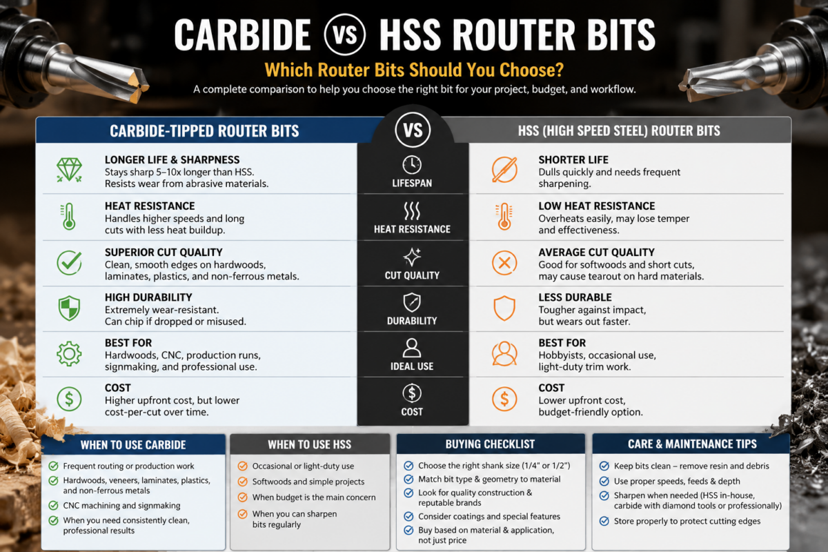 carbide vs hss router bits