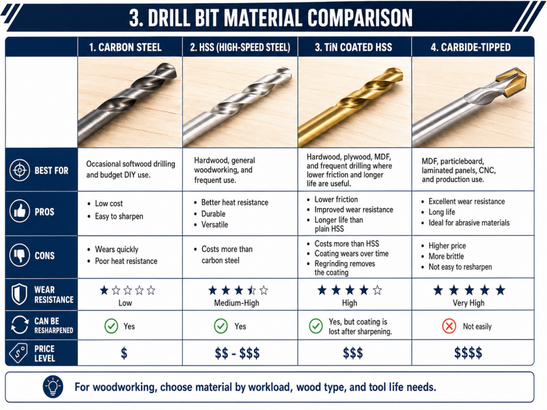 Which Drill Bit Material Is Best for Wood