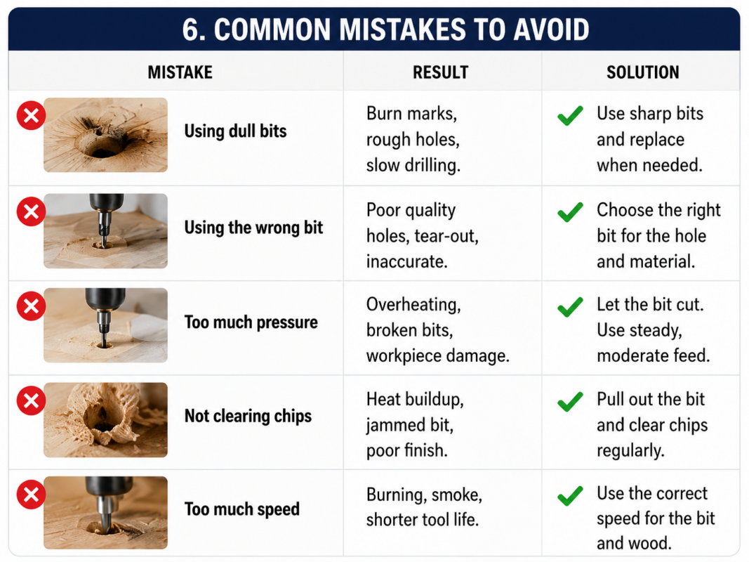 Common Mistakes When Drilling Wood
