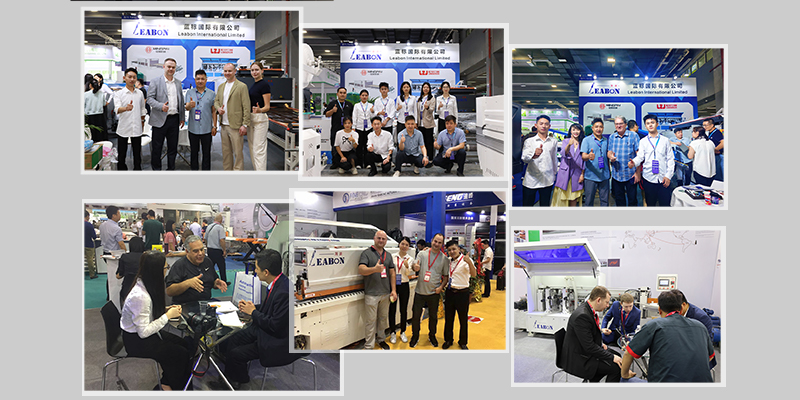Leabon team with customers at the booth